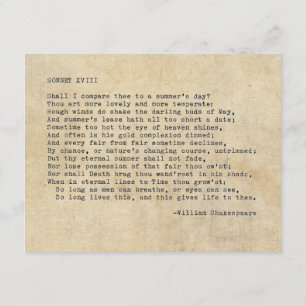 Convite Máquina de Escrever Real Soneto 18 de Shakespeare 