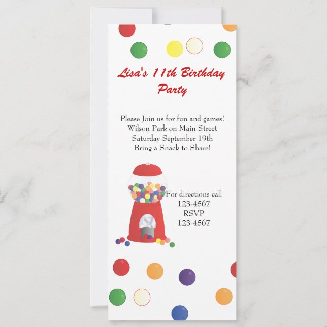 Convite Máquina de Gumball (Frente)