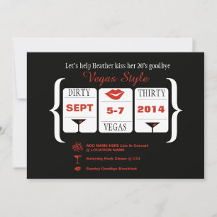 Convite Máquina de slot de aniversário de Las Vegas 30