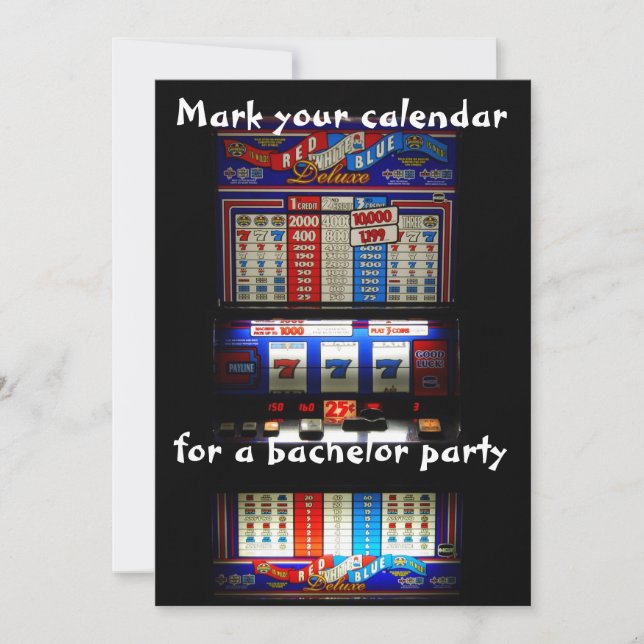 Convite Máquina de Slot de Festa de Solteiro (Frente)