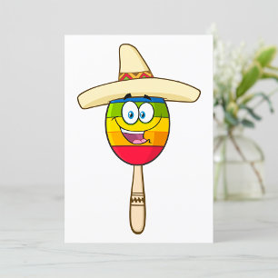 Convite Maraca com Sombrero Colorida Festa