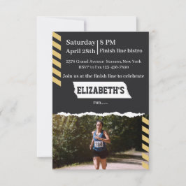 Convite Marathon Running Party Invitation Runner Finisher 