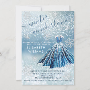 Convite Maravilha Adorável de inverno glitter ombre doce 1