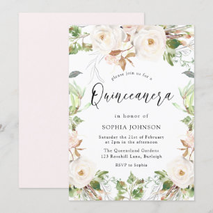 Convite Maravilha Branca de inverno Mágica - Quinceanera