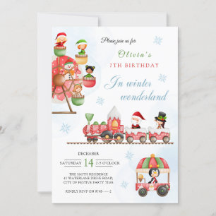 Convite Maravilha de inverno Carnaval Criança de Natal Ani