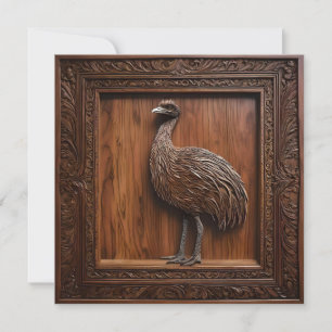 Convite Maravilhas: Impressão de madeira de Emu Australian