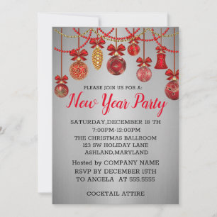 Convite Maravilhoso, Incrível Red Balls Ano Novo