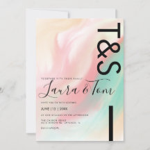 Marble Bold Pink Teal Peach Typografia Casamento I