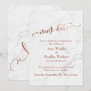 Convite Marble Copper Adiou "Nova Data"