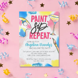 Convite Marble do Paint e Bachelorette Art Party