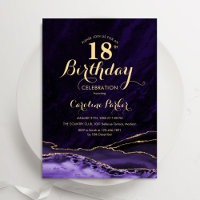 Marble Dourado Roxo 18º Aniversário