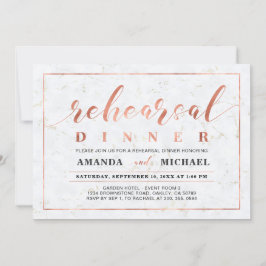 Convite Marble e Cobre | Janto de ensaio do casamento mode