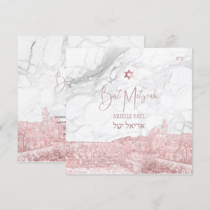 Convite Marble Faux Rosa do Pix Dezines, Jerusalém Dourad