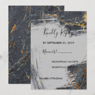 Convite Marble Glitter Geométrico RSVP
