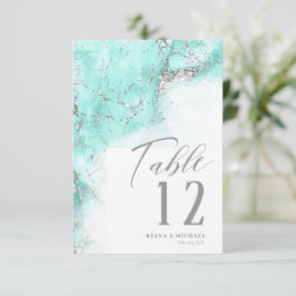 Convite Marble Glitter Wedding Teal Silver ID644