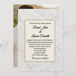 Convite Marble Whisper Photo Wedding Invitation