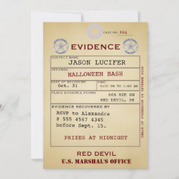Convite Marca Evidente Halloween Spooky Humor Weird Valor