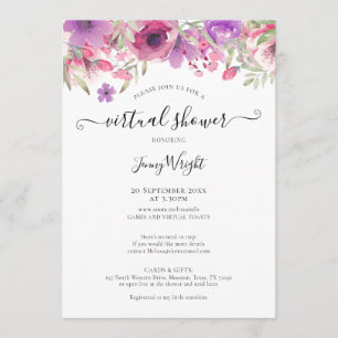 Convite Marca virtual ou Chá de fraldas aquarela