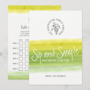 Convite Marcador branco da degustação de vinhos do sorvo