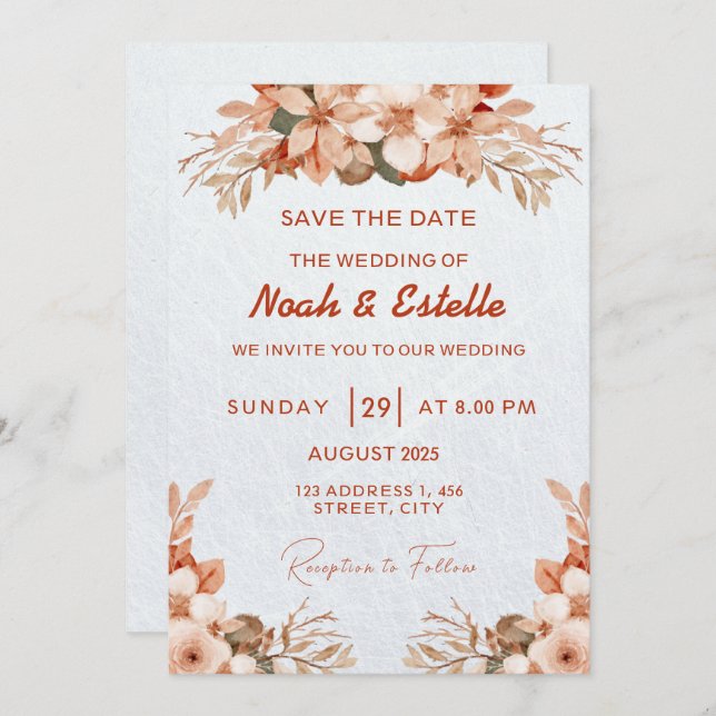 Convite Marcar o Calendário: Salvar a Data (Frente/Verso)