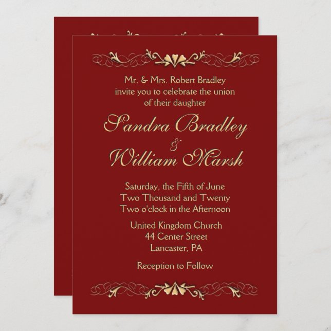 Convite Marcella Wedding (Frente/Verso)