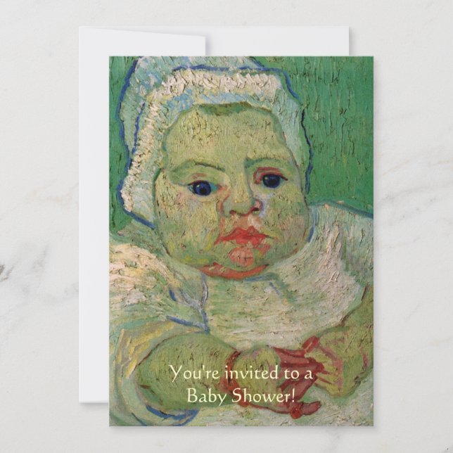 Convite Marcelle Roulin por Vincent van Gogh, Chá de Bebê (Frente)