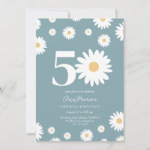 Marco Floral Retro Cinquenta Anos Aniversário