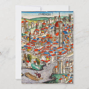 Convite Marco medieval de Florença na Itália