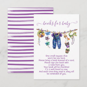 Convite Mardi Gras Boy Clothesline books para bebê