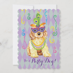 Convite Mardi Gras Cocker Spaniel