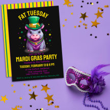 Mardi Gras Fat Terça-feira Hippo, com Miçangas