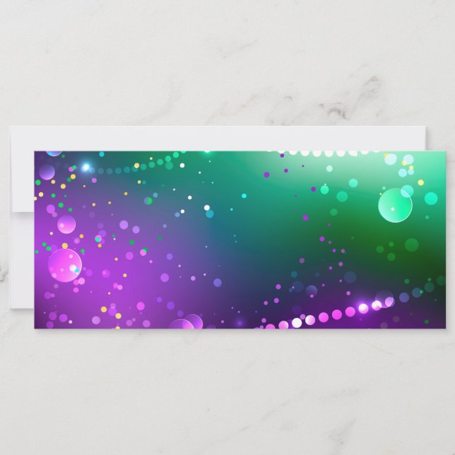 Convite Mardi Gras Festive Purple Background (Frente)