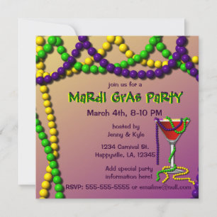 Convite Mardi Gras Martini