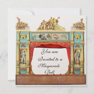 CONVITE MARDI GRAS MASCARADA BALL MASKS PUPPET THEATER