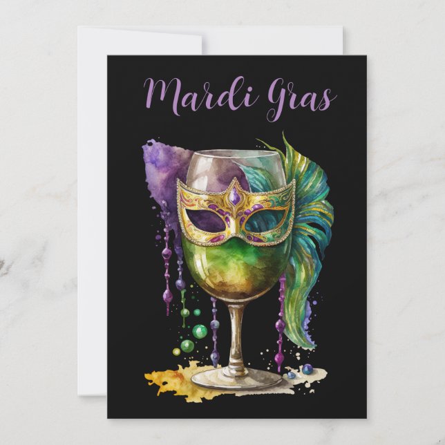 Convite Mardi Gras Mask (Frente)
