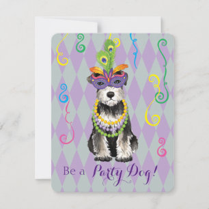 Convite Mardi Gras Mini Schnauzer