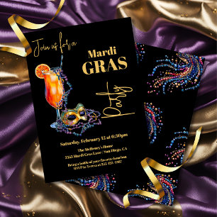 Convite Mardi Gras New Orleans Noite Party