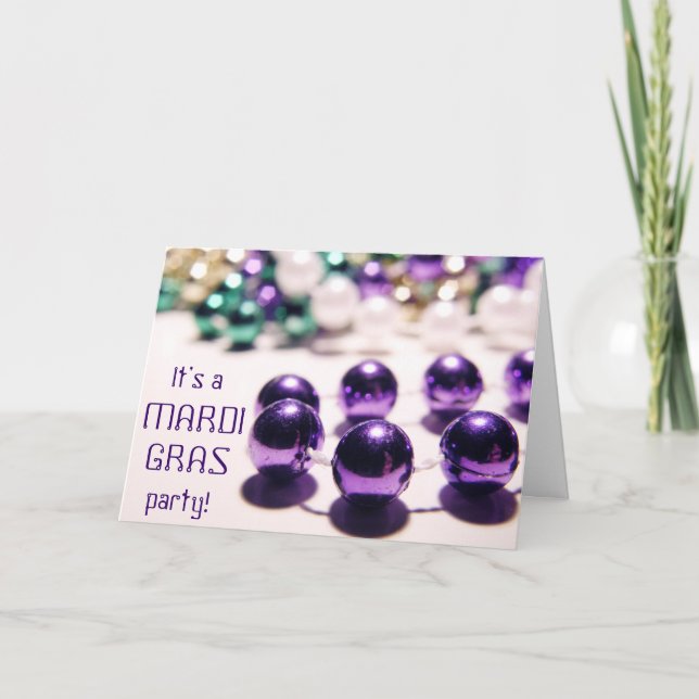 Convite Mardi Gras Party Invitation (Frente)