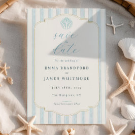 Convite Mares Costeiros Azul Casamento Save the Date