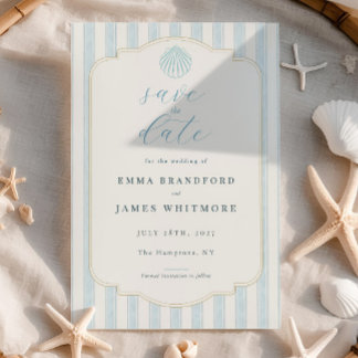 Convite Mares Costeiros Azul Casamento Save the Date