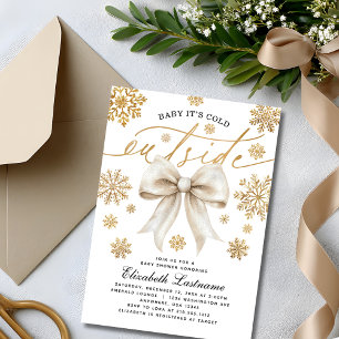 Convite Marfim Arco Bebê Está Frio Lá Fora Chuveiro de Beb