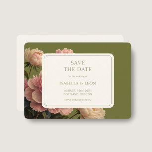 Convite Marfim   Casamento de Rosa da Olive Green