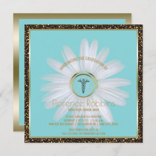 Convite Margarida da festa de formatura   da enfermeira do