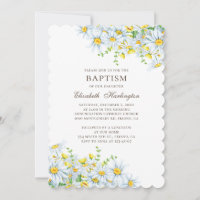 Margarida de aquarela. Flores de campo. Batismo fl