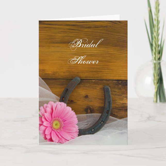 Convite Margarida rosa e Chá de panela Ocidental de ferrad (Frente)