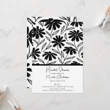 Margaridas de Tinta Preta Chuveiro de Noiva Boho