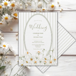 Convite Margaridas Floral Aquarela Casamento Vintage