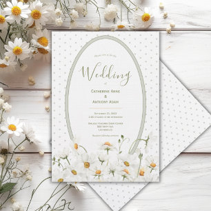Convite Margaridas Floral Aquarela Casamento Vintage