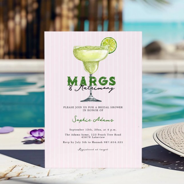 Convite Margarita Coctail Margs & Matrimony Bridal Shower (Criador carregado)