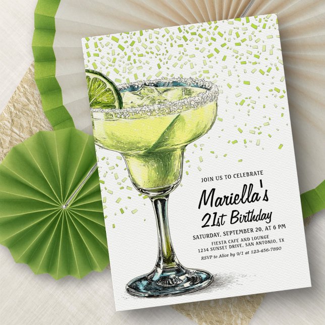 Convite Margarita Fiesta Birthday Invitation (Criador carregado)